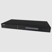 24-Port rear-facing rack mount switch in a black housing
